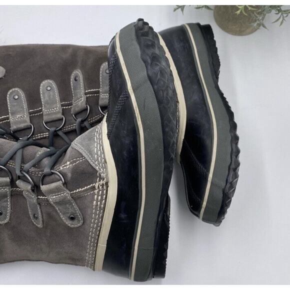 Sorel Women's Winter Joan Of Arctic Boots Grey Suede Faux fur Size 7 NL1540-051‎ - Picture 11 of 12